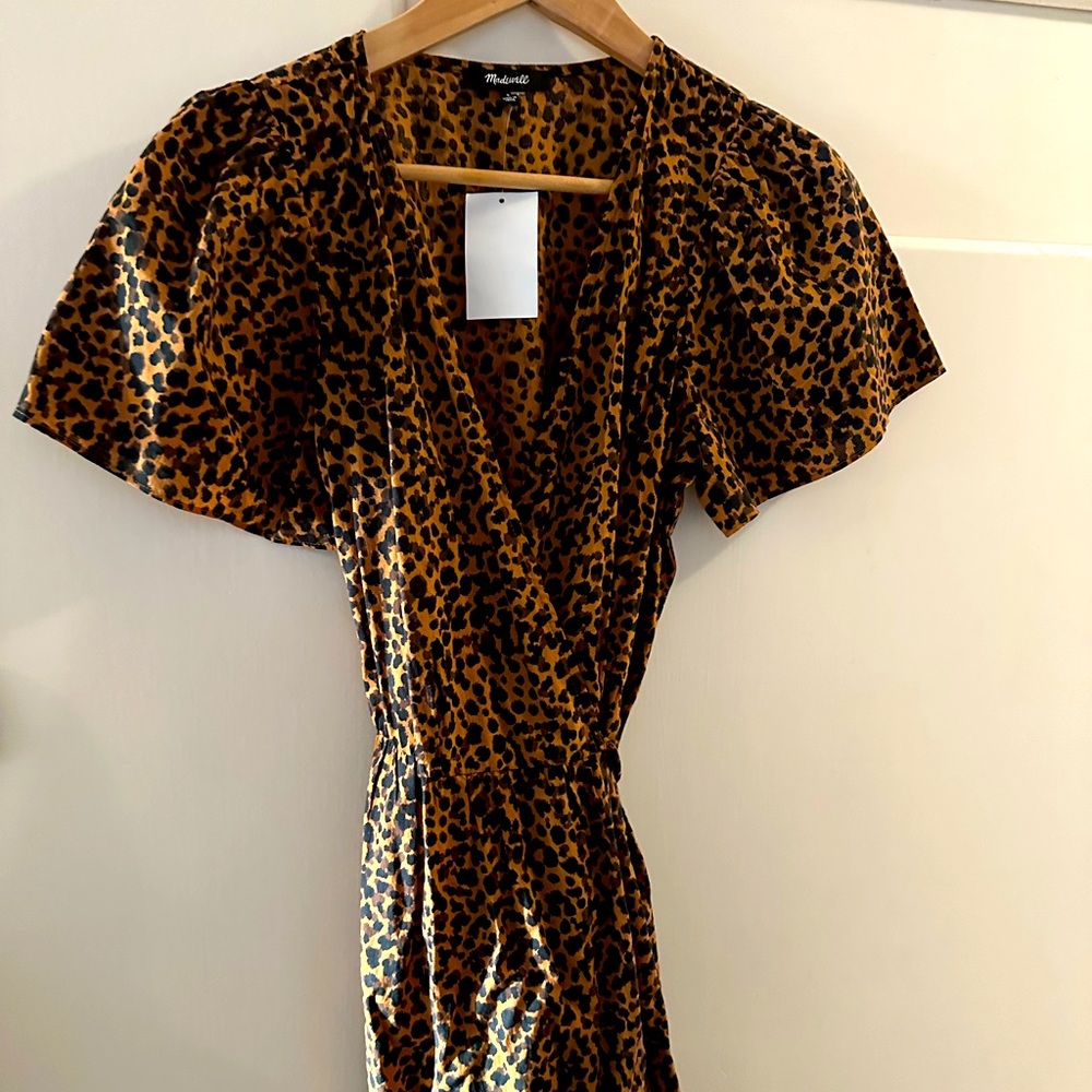 Super cute Madewell Leopard Dress, shirt, size small